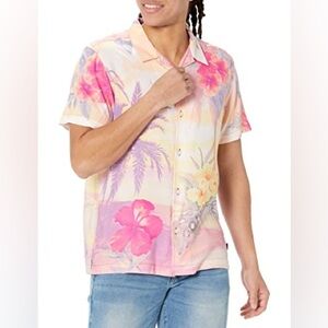 Guess Men’s Floral Hawaiian Button Down Shirt Size Medium